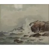 William Huston, Boat at Sea, Watercolor