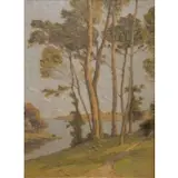 Carlos-Lefebvre, Coastal Trees, Oil On Board