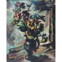 Umberto Romano, Floral Still Life, Oil on Canvas