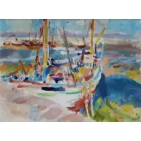 André Even, Sailboat, Oil on Canvas