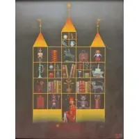 Jindra Ulrich, Fantasy Toy Scene, Oil on Panel