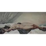 Cesar Vilot, Reclining Nude, Oil on Canvas