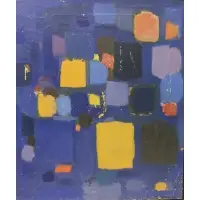 James Gahagan, Night Blue Bloom, Oil On Canvas