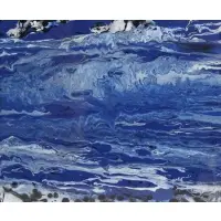Ada Bloch, Blue Abstraction, Oil on Paper