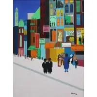 Ben Hollis, Streetscape, Oil on Canvas