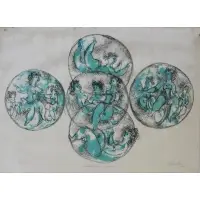 Children's Game by Chaim Gross, Color Lithograph, sold Feb 2018