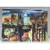 . 1968. Initialed lower left. Signed, titled, and dated verso. From a Larchmont, NY storage. Dimensions: 23 by Marzi. Oil on Paper. "Bronx Epiphany, sold Feb 2018