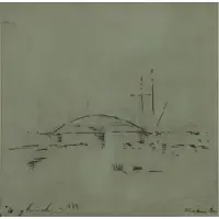 Johan Jongkind, Le Pont, 1878, Ink and Pencil on Paper