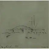 Johan Jongkind, Le Pont, 1878, Ink and Pencil on Paper