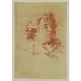 Manuel Salvador Carmona, Head, Red Chalk on Laid Paper, 1764