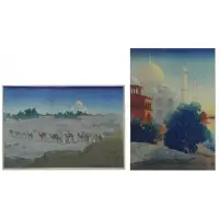 Charles. Two Bartlett, Taj Mahal From the Dessert, Taj Mahal Woodblock Prints