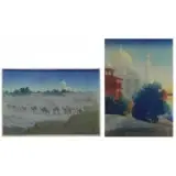 Charles. Two Bartlett, Taj Mahal From the Dessert, Taj Mahal Woodblock Prints