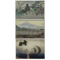 Charles. Three Bartlett, Kamakura, 1916, Woodblock Prints