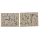 Reginald Marsh, Reginald Marsh (American, 1898-1954), Two Ink on Paper Figure Studies