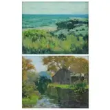 Thomas K. Two Hanna, Beach Sage, Oils on Masonite