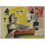 Werner Drewes, to Harriette [Diamond] with some love, Watercolor on Paper