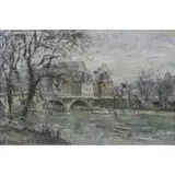 Wlodzimierz Zakrzewski, Paris Cite / Pont Neuf, 1967, Oil on Canvas