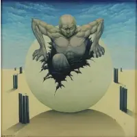 George Underwood, Man Emerging From Egg, 1977, Oil on Canvas