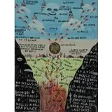 Howard Finster, Heaven and Hell, Tractor Enamel on Board