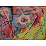 Rolph. Abstract Composition Scarlett, Lawrence Fine Art, East Hampton, NY label affixed verso, Watercolor and gouache (?) on paper