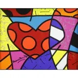 Romero Britto, Red Heart, Acrylic on Canvas