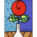 Romero Britto, Red Tulip, Acrylic on Canvas