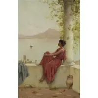 Walter Blackman, Woman on a Ledge, Oil on Canvas