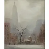 Leon Louis Dolice, Little Church Around the Corner, Pastel