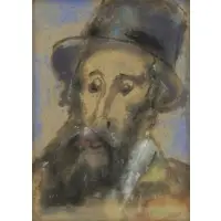 Max Weber, Portrait of a Hasid, Watercolor and Pastel