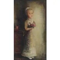 Child with Flowers by Marc Sterling, Oil on Canvas, sold Dec 2017