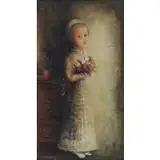 Marc Sterling, Child with Flowers, Oil on Canvas