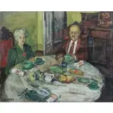 Arbit Blatas, Afternoon Tea, Oil on Canvas