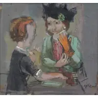 Ruth Gikow, The Glove Counter, Oil on Canvas