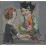 Ruth Gikow, The Glove Counter, Oil on Canvas
