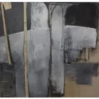 Annick Blavier, Untitled Abstract, Oil and Collage on Canvas