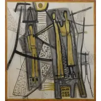 Clyde Connell, Journey Writings, 1987, Red Clay Acrylic and Graphite on Canvas