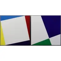 Desarrollo Crom?tico de C.E.L / Imagen Fragmentada Orden Axiomatico 1.2.3 by Waldo Díaz-Balart, 1993, Two Acrylic on Canvas Compositions, sold Dec 2017