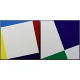 Waldo Díaz-Balart, Desarrollo Crom?tico de C.E.L / Imagen Fragmentada Orden Axiomatico 1.2.3, 1993, Two Acrylic on Canvas Compositions