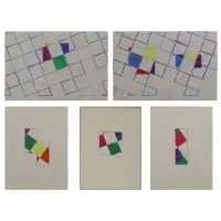 Desarrollo Crom?tico by Waldo Díaz-Balart, Five Pastel Drawings on Paper, sold Dec 2017
