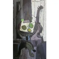 Mel Fowler, Still LIfe, Cello, Oil on Canvas