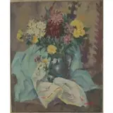 Clement Weisbecker, Floral Still Life, Oil on Canvas