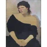 Jada Rowland, Black Dress, 1990, Oil on Board