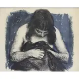 Joseph Hirsch, After Bathing., Lithograph with Hand Coloring