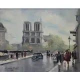 Andree Michel, Notre Dame, Paris, Oil on Canvas