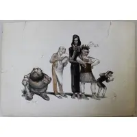 Jean Veber, Les cinq doigts de la main, Color Lithograph