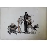 Jean Veber, Les cinq doigts de la main, Color Lithograph
