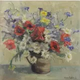 Anna Cuperus, Still Life with Flowers in a Vase, Oil on Canvas