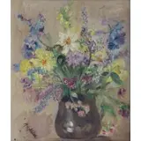 M. H Adler, Floral Still Life, Oil on Canvas