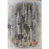 Mary (Preminger) Gardner (American, active in New York / California,1920 - 1997) by Mary Gardner Preminger, Mixed Media Collage on Canvas, sold Dec 2017