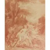 Mythological Scene by Charles-Michel-Ange Challe, Red Chalk on Paper, sold Nov 2017